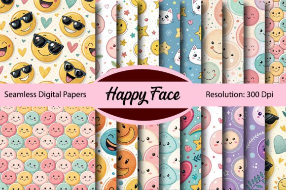 Download Happy Face Seamless Digital Paper - Premium Resources
