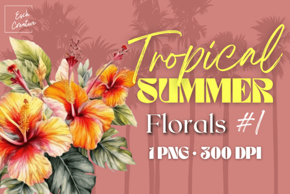 Download Tropical Summer Flower Watercolor - Summer flower watercolor Collection