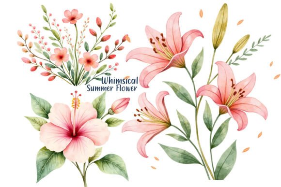 Download Whimsical Summer Flower Watercolor - Summer flower watercolor Collection