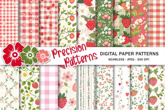 Download Strawberry Cottage Digital Paper - Premium Resources