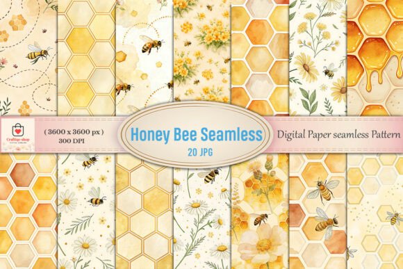 Download Honey Bee Digital Paper Bundle - Premium Resources