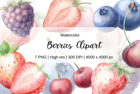Download Watercolor Berry Clipart PNG - Berry clipart Collection
