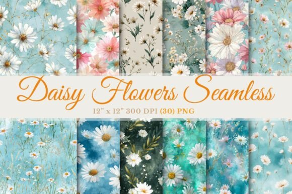 Download Daisy Flowers Watercolor Floral Seamless - Flowers watercolor Collection